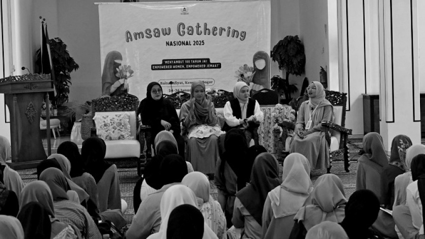 Kegiatan diskusi Jemaat Ahmadiyah Indonesia bagi kelompok perempuan dalam acara Amsaw Gathering Nasional 2025. Dilaksanakan pada 24-25 Januari 2025 di Kota Bogor (Foto: Yumna Tahira)