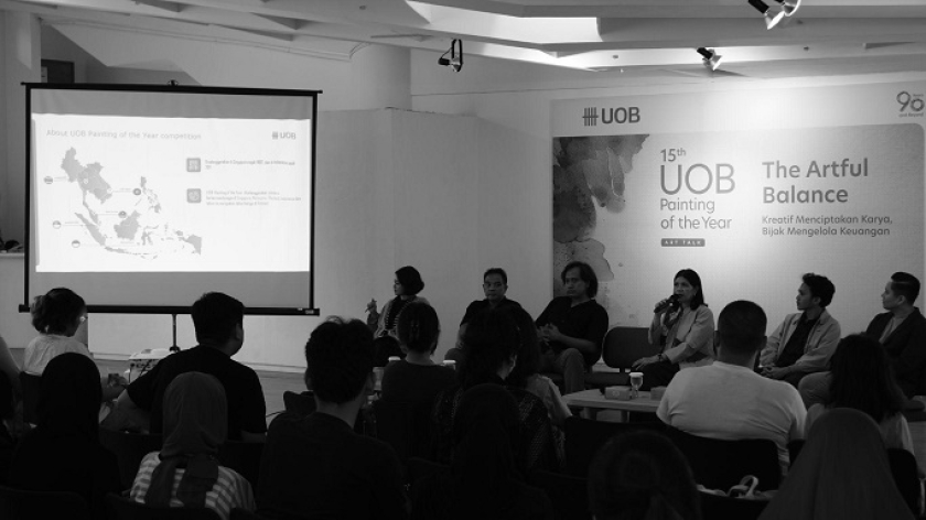 Forum diskusi bertajuk The Artful Balance: Kreatif Menciptakan Karya, Bijak Mengelola Keuangan di Galeri Soemardja, FSRD ITB, Bandung, Rabu 4 Juni 2025. (Foto: Audrey Kayla/BandungBergerak)