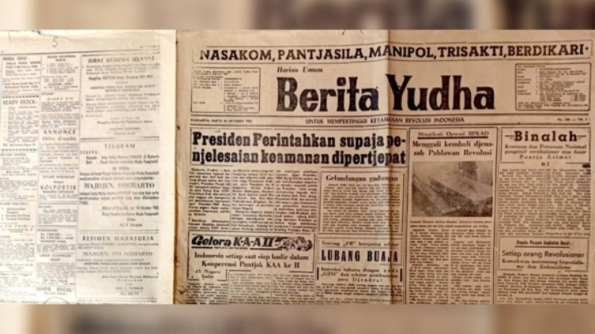 Box Redaksi Berita Yudha terbitan Oktober 1965. (Foto: Dokumentasi Kin Sanubary)