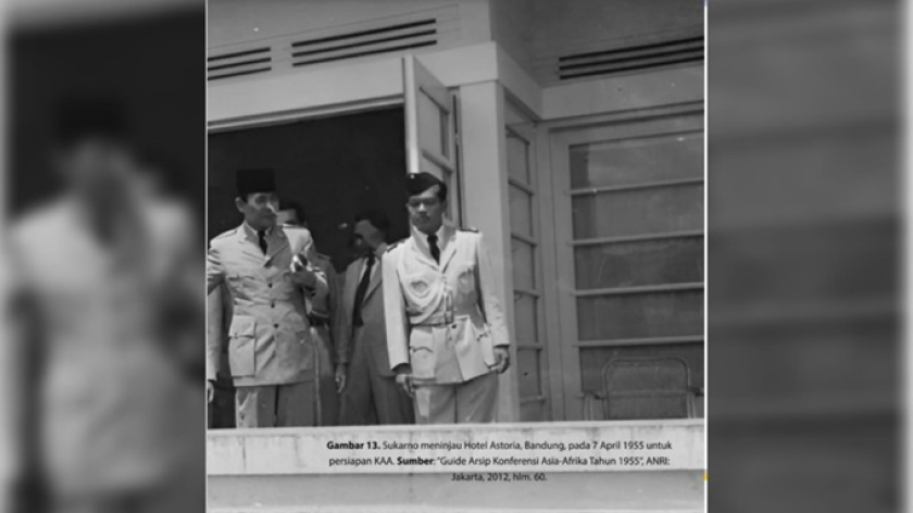 Foto ini ditemukan Karguna Purnama saat membantu saya meriset ulang Hotel Astoria dan benar pernah dijadikan tempat tinggal delegasi India saat Konferensi Asia Afrika 1955. (Foto Sumber: buku Soekarno 1942-1967 karya Bagas Nugroho Pangestu)