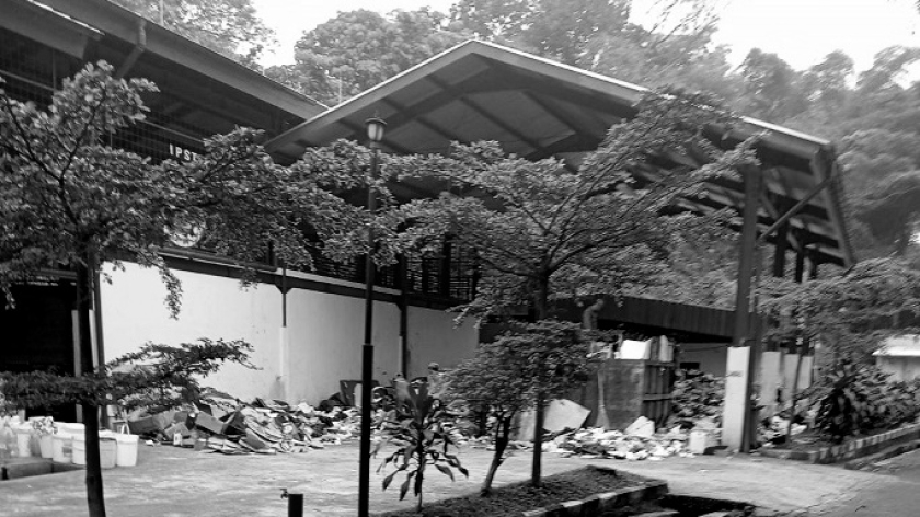 Instalasi pengelolaan sampah di Sabuga ITB, Bandung, 3 Juni 2025. (Foto: Muhammad Akmal Firmansyah/BandungBergerak)