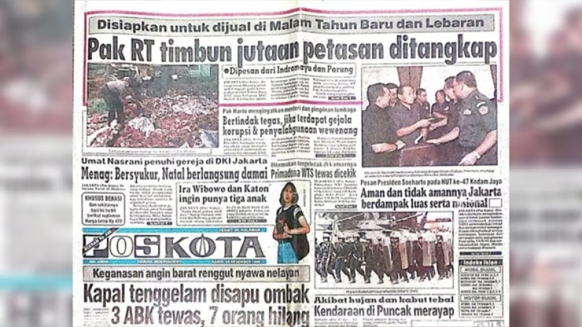 Tampilan surat kabar Pos Kota pada era 1990-an. (Foto: Dokumentasi Kin Sanubary)