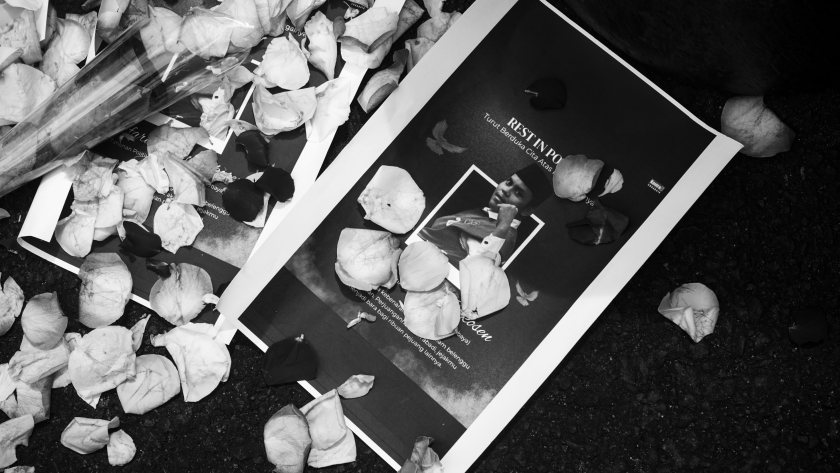 Bersolidaritas untuk Alfarisi dan tahanan-tahanan politik lain. (Foto: Virliya Putricantika/BandungBergerak)