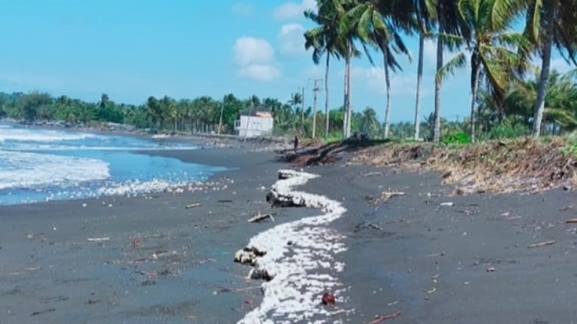 Jalan tahun 90-an yang dulu digunakan di Pantai Batukaras Pangandaran, sekarang tidak dapat digunakan. Jalan sudah berpindah sejauh 10 meter. (Foto: Gregorius Yudha Abalele Nanga)