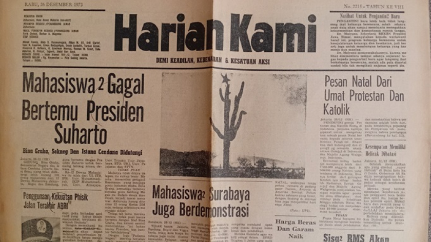 Wajah Harian KAMI surat kabar yang turut menumbangkan Orde Lama. (Foto: Dokumentasi Kin Sanubary)