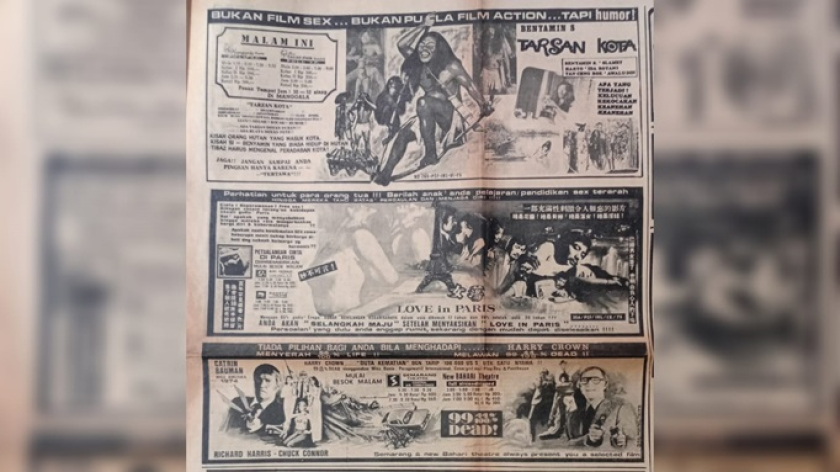 Halaman khusus film-film yang diputar di bioskop-bioskop Semarang, September 1975. (Foto: Dokumentasi Kin Sanubary)