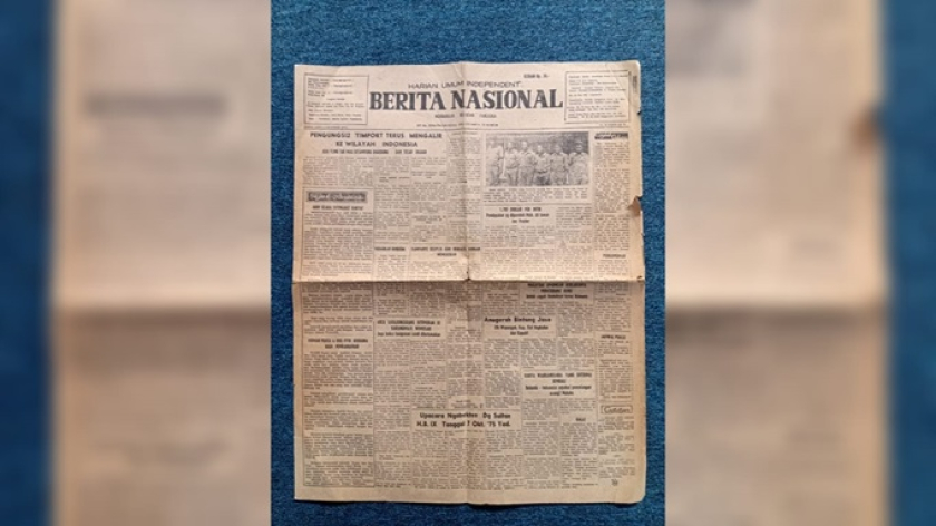 Halaman muka Berita Nasional edisi 4 Oktober 1975. (Foto: Dokumentasi Kin Sanubary)