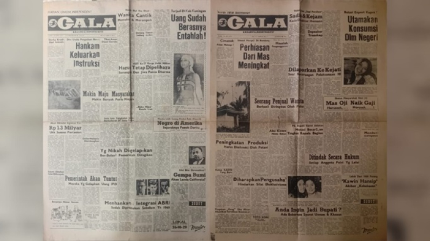 Wajah Harian Umum GALA Bandung terbitan 50 tahun silam. (Foto: Dokumentasi Kin Sanubary)