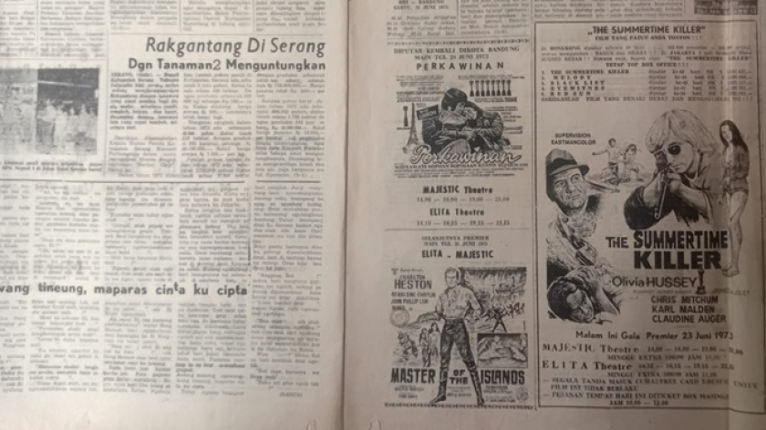 Iklan film yang diputar bioskop-bioskop Bandung Juni 1973. (Foto: Dokumentasi Kin Sanubary)