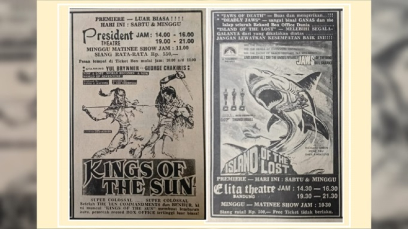 Tampilan film-film yang beredar saat di Bandung, November 1976. (Foto: Dokumentasi Kin Sanubary)