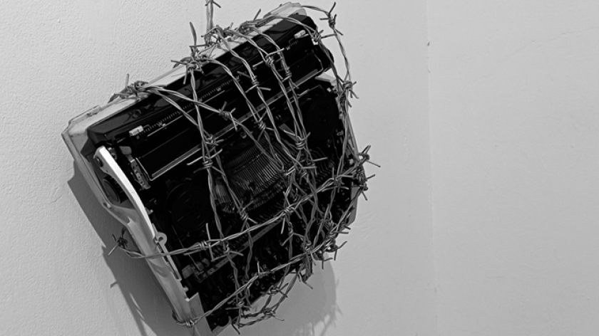 Karya Irawan Karsono berjudul Pram, Ternyata Menulis itu Sulit (2025). (Foto: Bawana Helga Firmansyah/BandungBergerak.id) 