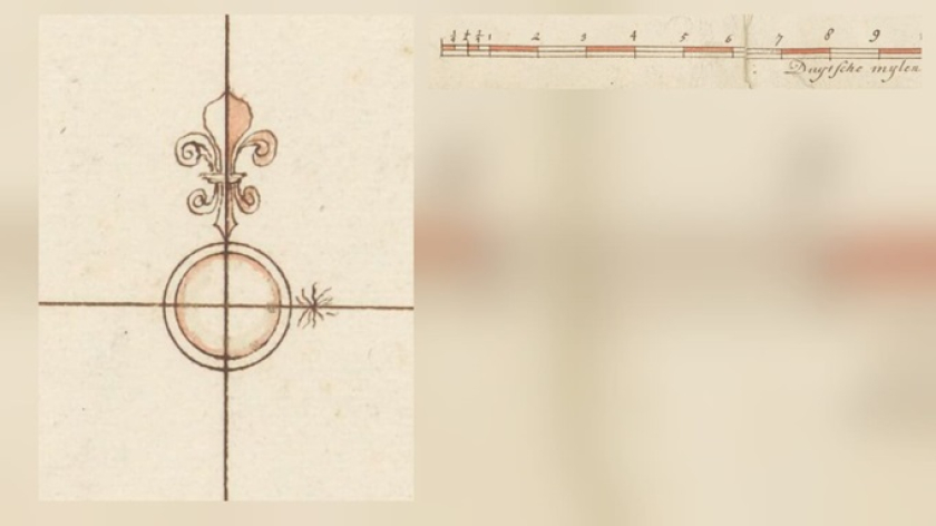 Compass Rose (kiri) dan Skala (kanan). (Foto: Dokumentasi Karguna Purnama Harya)