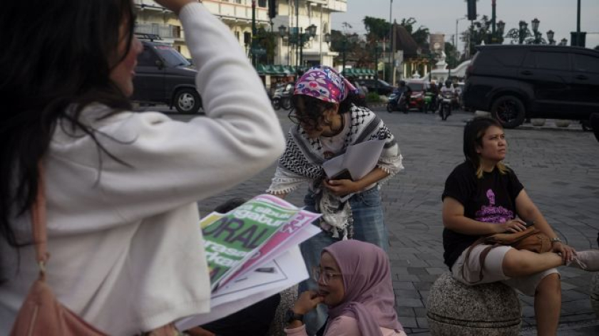 Aksi peringatan International Womens Day di Titik Nol Kilometer Yogyakarta, 8 Maret 2026. (Foto: Virliya Putricantika/BandungBergerak) 