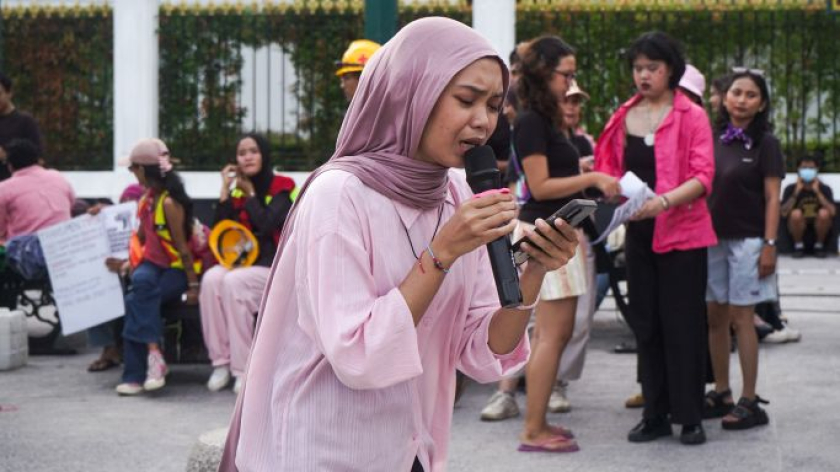Aksi peringatan International Womens Day di Titik Nol Kilometer Yogyakarta, 8 Maret 2026. (Foto: Virliya Putricantika/BandungBergerak) 