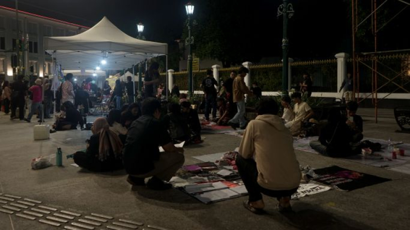 Aksi peringatan International Womens Day di Titik Nol Kilometer Yogyakarta, 8 Maret 2026. (Foto: Virliya Putricantika/BandungBergerak) 