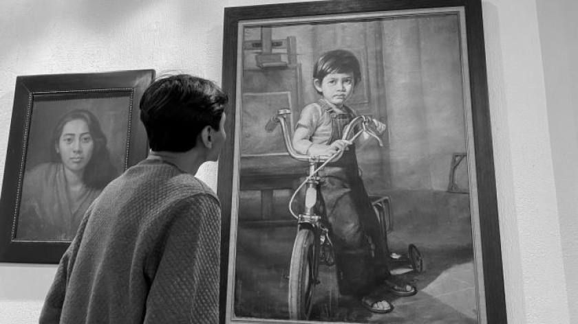 Pameran karya Irawan Surianatanegara, seniman dari Sukabumi,&nbsp;di Galeri Orbital Dago, Kota Bandung, 4 April sampai 3 Mei 2026. (Foto: Yopi Muharam/BandungBergerak)