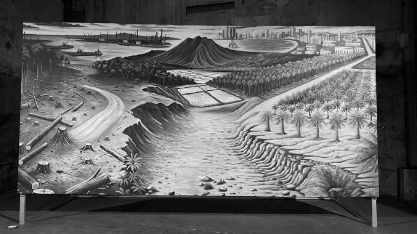 Pameran tunggal Vincent Rumahloine bertajuk Tercerabut, 23 April-17 Mei 2026 di Tjap Sahabat Cultural Hub & Gallery, Bandung. (Foto: M Jadid Alfadlin/BandungBergerak)