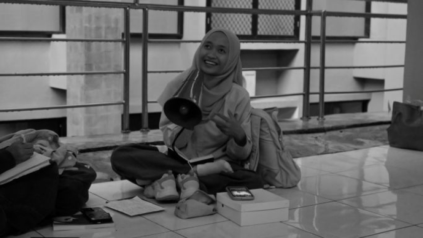 Diskusi bertajuk Melompati Pagar Kampus Universitas Hari Ini dan Pentingnya Keterlibatan Dosen dan Mahasiswa dalam Kerja-Kerja di Luar Kampus di Fakultas Ekonomi dan Bisnis Unpad, Kamis, 30 April 2026. (Foto: Insan Radhiyan/BandungBergerak)