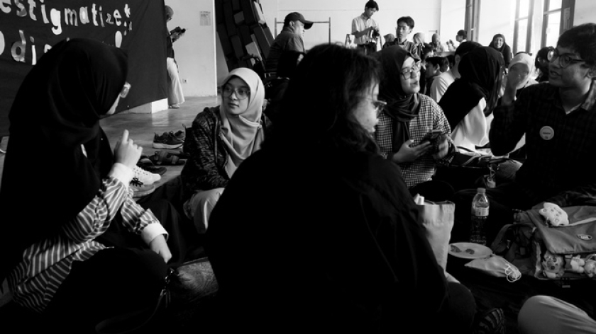 Pesta Titik Temu dan diskusi publik di Bandung Creative Hub, Jumat-Sabtu, 22&ndash;23 Mei 2026. (Foto: Insan Radhiyan/BandungBergerak)