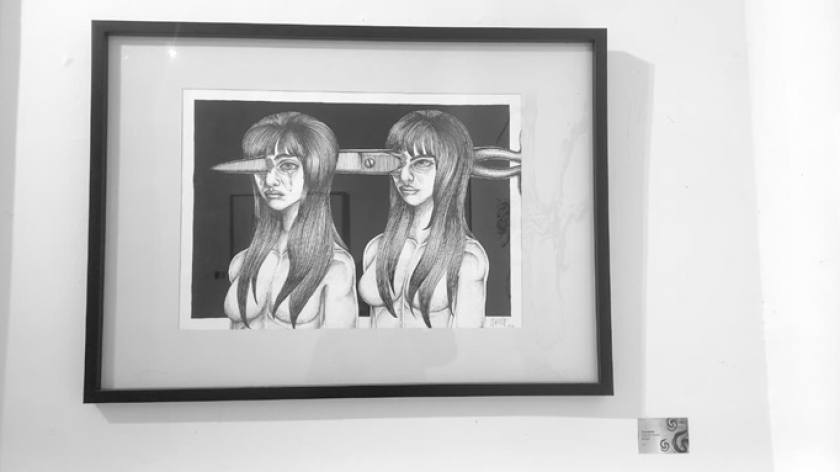 Severance karya Adelina Putri Irawan pameran SATUKATA Vol.2 di Griya Seni Popo Iskandar, Rabu, 20 Mei 2026. (Foto : Virani Rikza Oktavia)