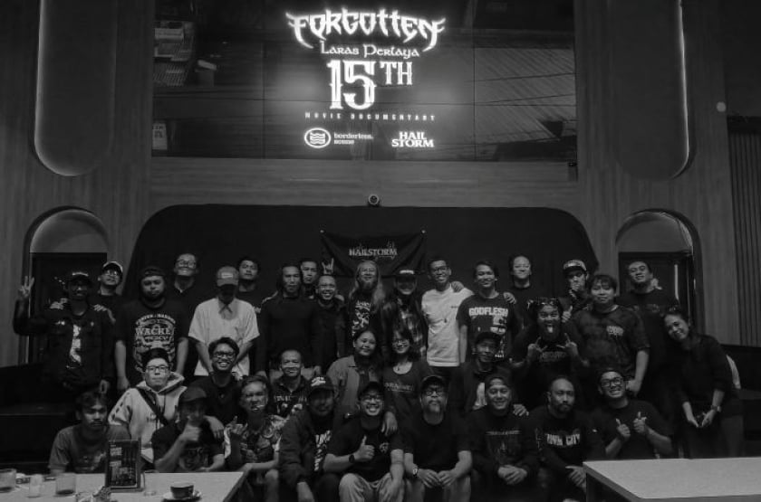 Band Forgotten meluncurkan film dokumenter 15 Tahun Album Laras Perlaya di Bandung, Rabu, 30 September 2026. (Foto: Riyan D Apriliyana/BandungBergerak)