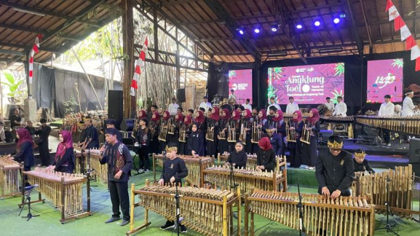 Konser angklung toel di&nbsp;Saung Angklung Udjo, Bandung, Jumat, 25 September 2026. (Foto:&nbsp;Abimanyu Ismoyo Santoso/BandungBergerak)