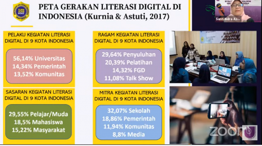 Webinar Kick off VOA Goeas to Campus with AJI bertema Memperkuat Literasi Media di Era Digital: Pengalaman Indonesia dan Amerika, Sabtu (25/9/2021). (Tangkapan Layar)