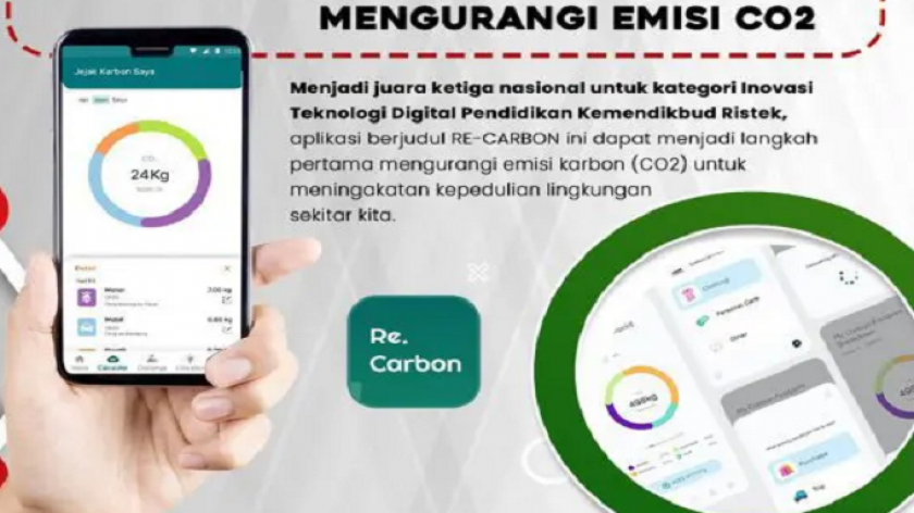 Aplikasi Re Carbon untuk mendeteksi emisi buatan mahasiswa Telkom University. (Dok. Telkom University)