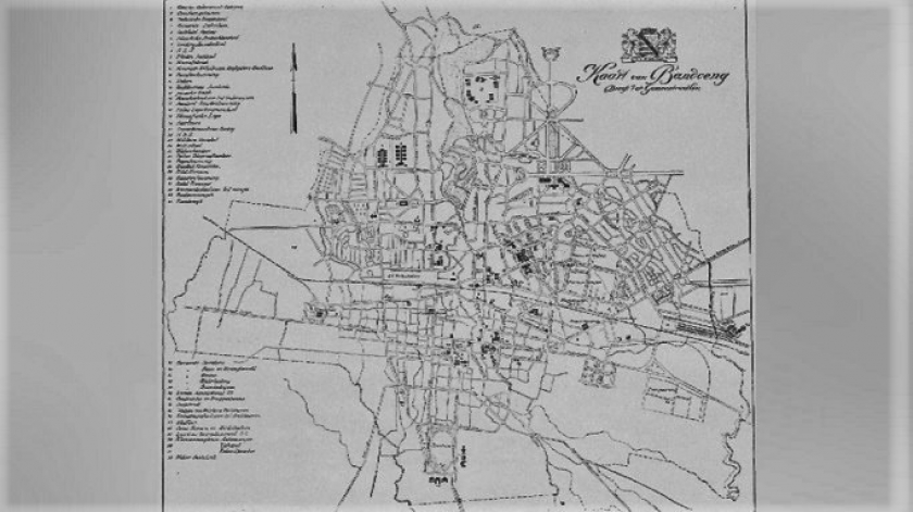 Peta rencana pembangunan di Kota Bandung yang penamaan jalan-jalannya banyak mengikuti sistem Eropa Barat. (Sumber: Prospectus voor de Uitgifte van Gronden, 1923)