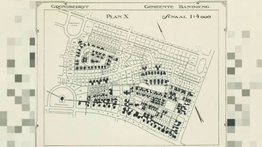 Peta rinci pembangunan perumahan dalam Plan X. Sumber: Prospectus voor de Uitgifte van Gronden, 1923.