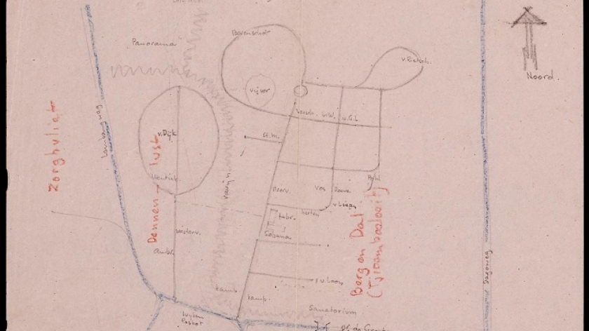Denah Zorgvliet, Dennenlust dan Berg en Dal antara tahun 1942-1945. (Sumber: geheugen.delpher.nl)