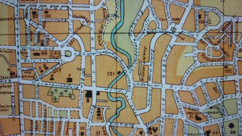 Jalan Engelbert van Bevervoorde dalam peta Bandung tahun 1935. (Sumber: Universiteitleiden.nl)