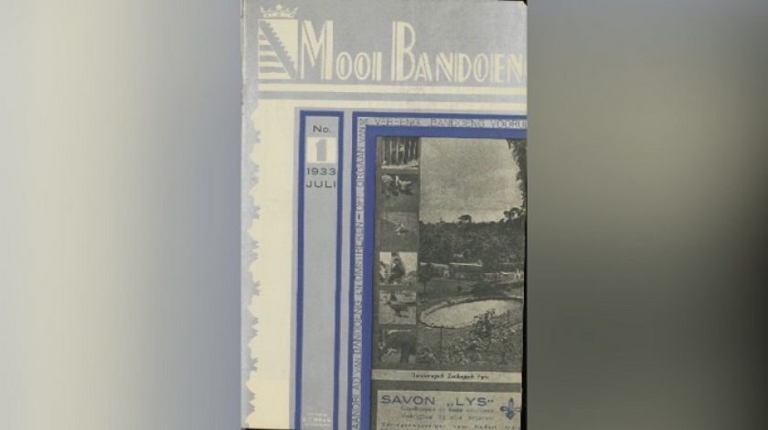 Jilid edisi pertama Mooi Bandoeng (Juli 1933). Majalah bulanan tersebut diterbitkan oleh Bandoeng Vooruit. (Sumber: colonialarchitecture.eu)