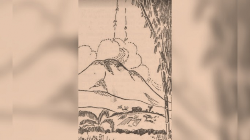 The image of Mount Manglayang was featured in the book Bergenweelde by C. W. Wormser, published in the early 20th century. (Photo reproduction: Gan Gan Jatnika)