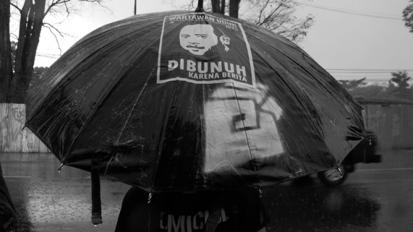 Mengungkap kasus pembunuhan jurnalis Udin menjadi salah satu isu yang didesakkan lewat Aksi Kamisan. (Foto: Prima Mulia/BandungBergerak.id)  