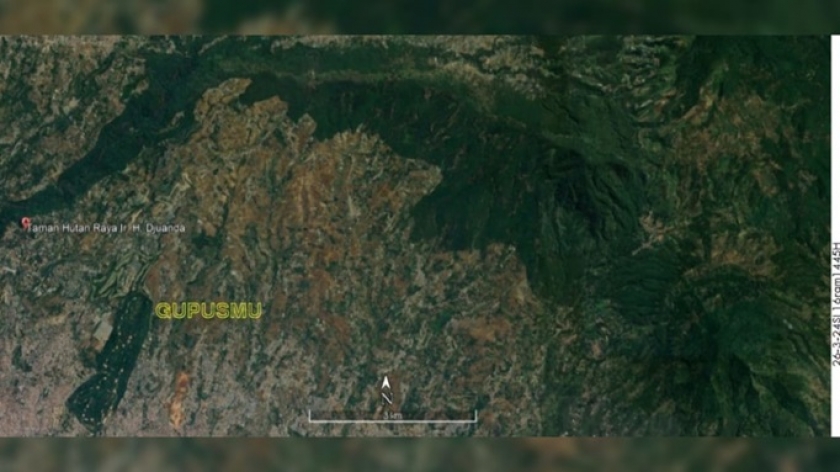 Tutupan hutan di Bandung dilihat dari citra satelit. (Foto: Dokumentasi Johan Arif) 